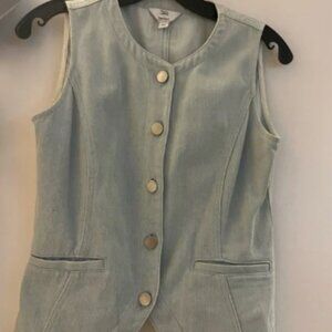 Light Blue Sleeveless Denim Vest